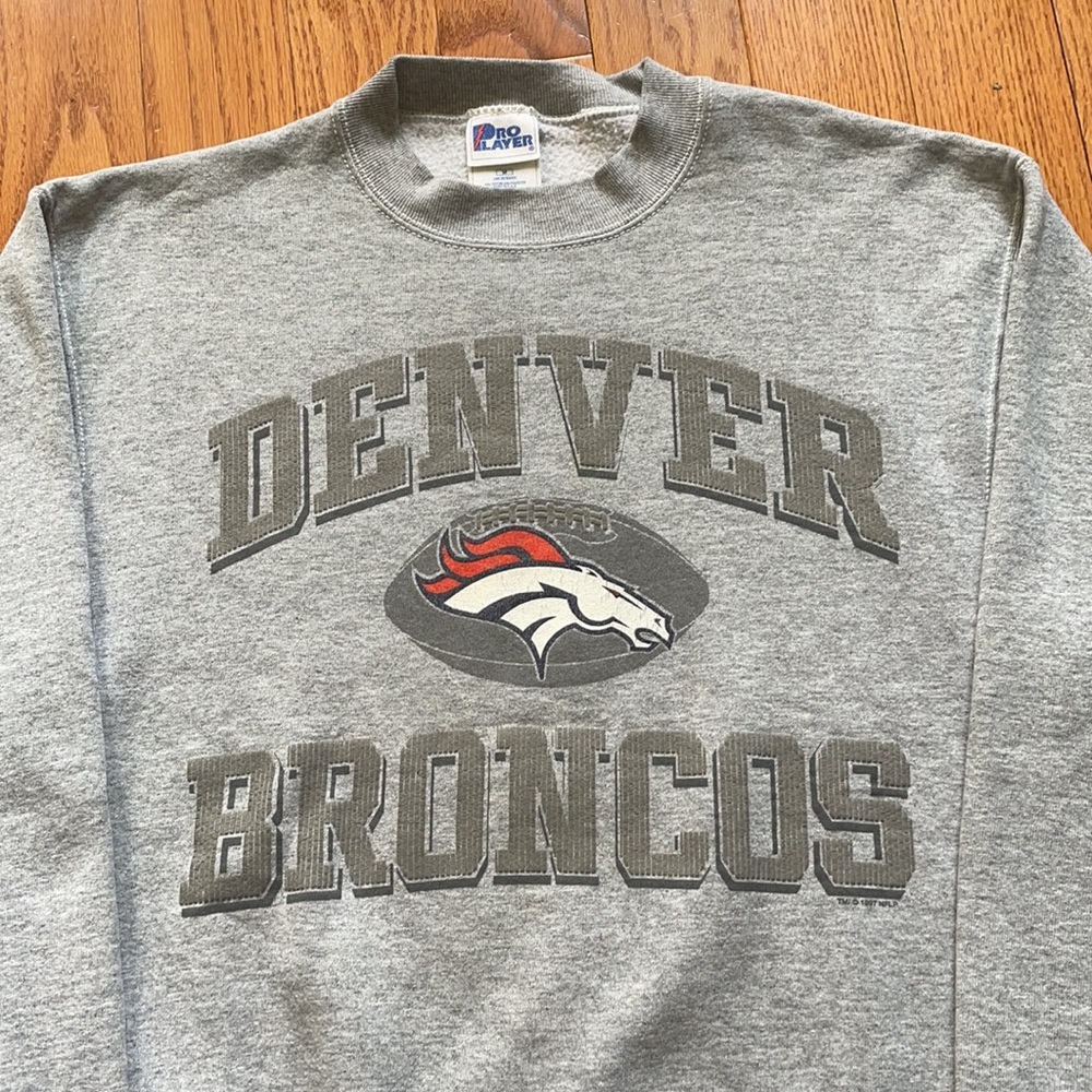 Vintage Gray Denver Broncos Sweatshirt